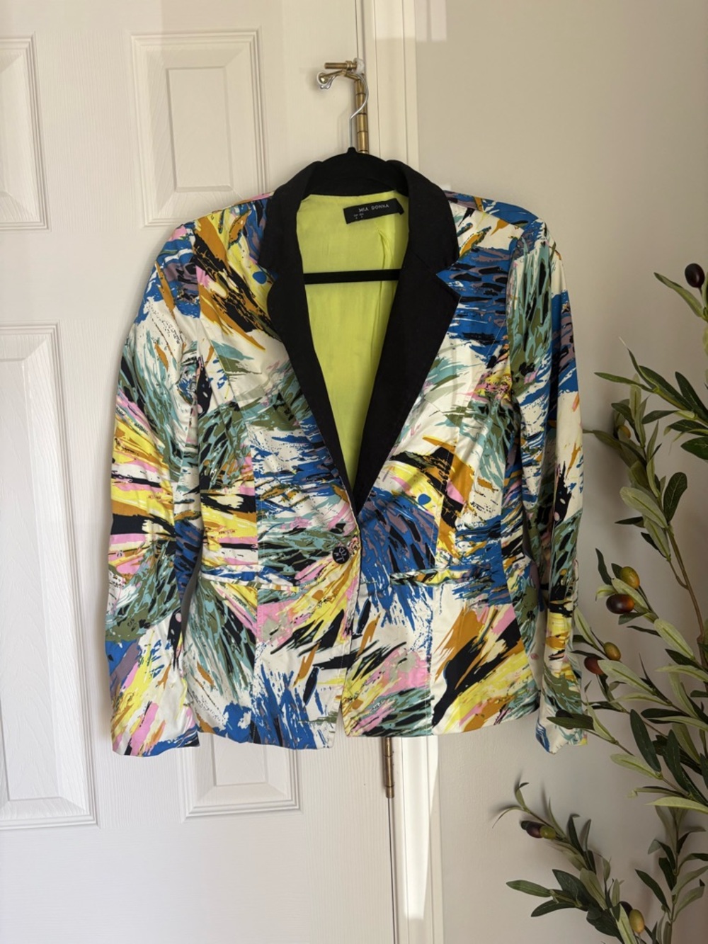 Abstract Print Women's Blazer Jacket - Multicolor